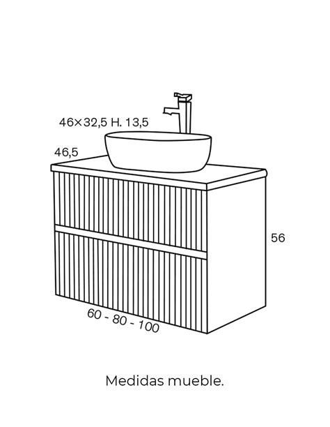 Mueble baño moderno sobre encimera blanco mate nórdico Etna de Sanchís