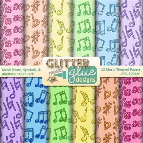 Music Notes Scrapbook Paper Elements Of Music Backgrounds Glitter