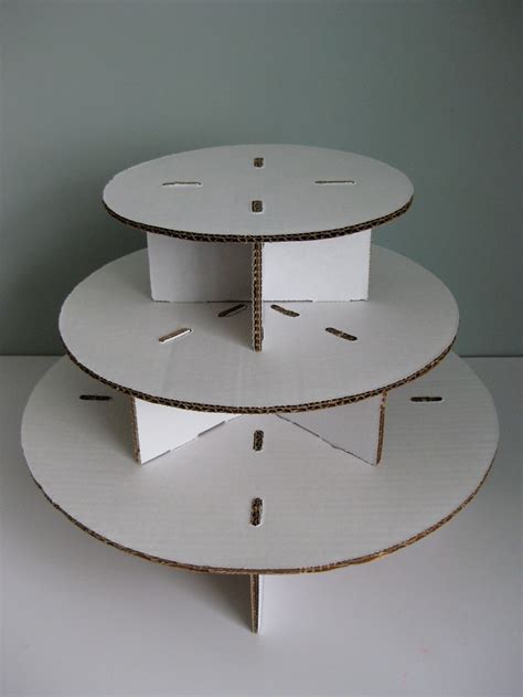 Unfinished Three Tiered Cardboard Cupcake Stand Do It Yourself 15 50 Via Etsy Diy Cupcake