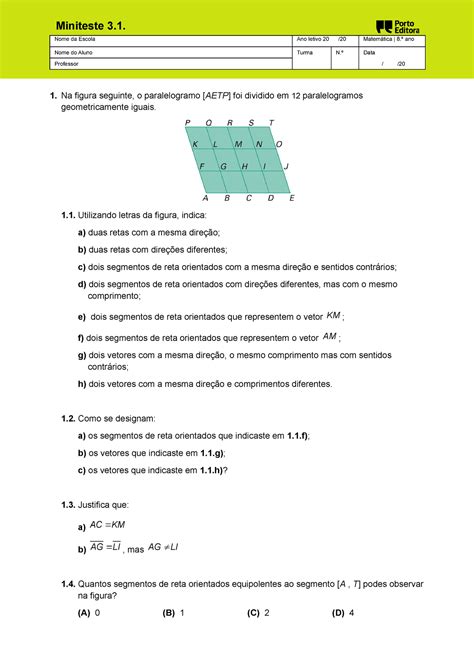 Ma8 3 miniteste 1 teste porto editora 8ºano 1 Na figura seguinte