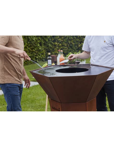 Brasero Barbecue Nestor Original Au Bois En Acier Corten