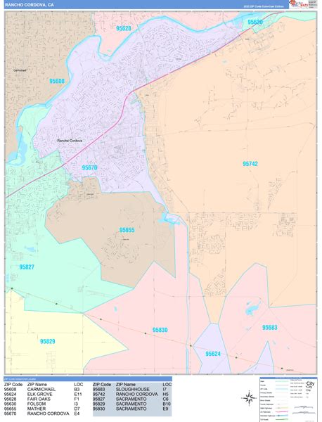 Wall Maps Of Rancho Cordova California