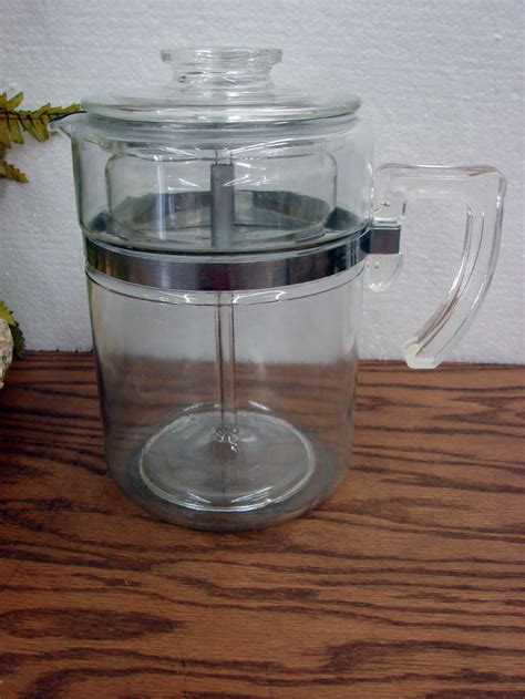 Vintage Pyrex 7829 Flameware Glass Coffee Percolator Pot Tall 9 Cup Moose R Us Log Cabin Decor