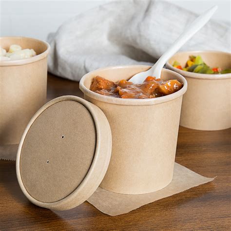 Ecochoice Oz Kraft Paper Soup Hot Food Cup With Vented Lid Pack