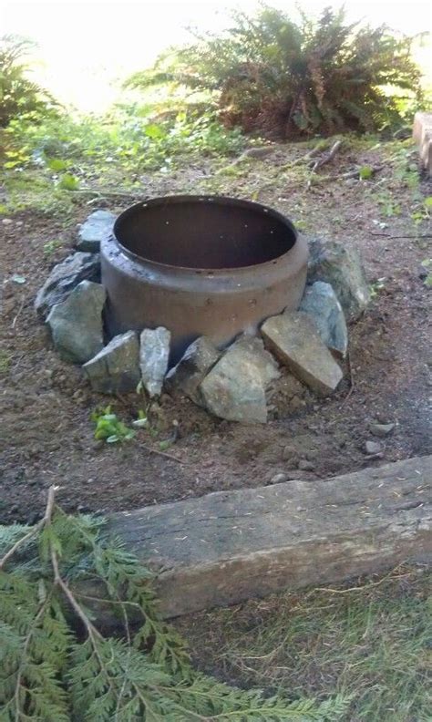 Homemade Fire Pit Using Dryer Drum