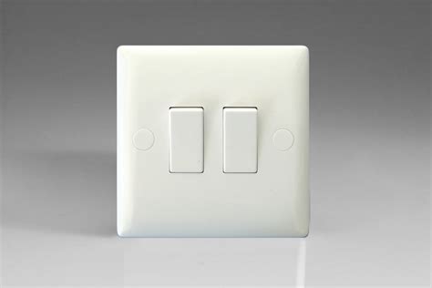 Varilight White Value 2 Gang 10A 1 Or 2 Way Rocker Switch Switch