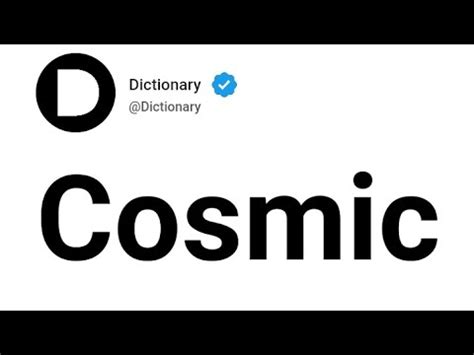 Cosmic Meaning In English - YouTube