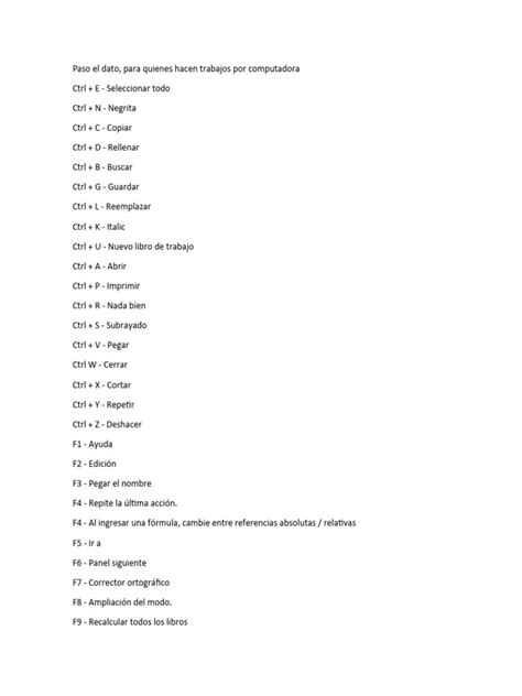 Comandos para Computadora | PDF | Ventana (informática) | Hoja de cálculo