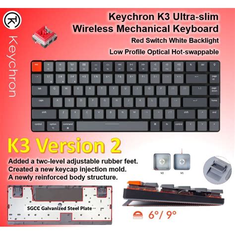 Jual Keychron K Version Hot Swappable White Backlight Low Profile Keychron Optical Switch