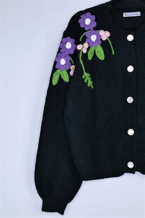 CHAQUETA PUNTO CON FLORES Chincha Rabiña Shop