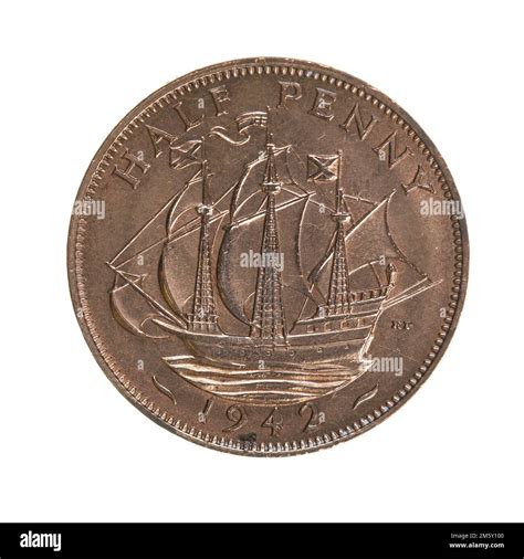 Half Penny Bronze Coin Reverse Stock Photo Alamy