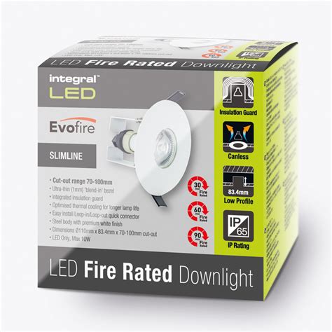 Integral Led Mm Cut Out Evofire Ip Fire Rated Downlight White