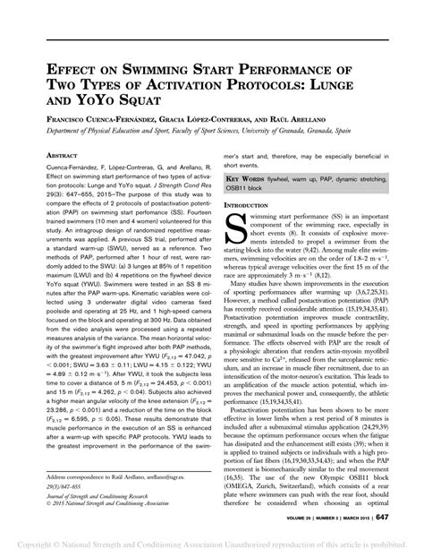 PDF EFFECT ON SWIMMING START PERFORMANCE OF TWO TYPES OF ACTIVATION