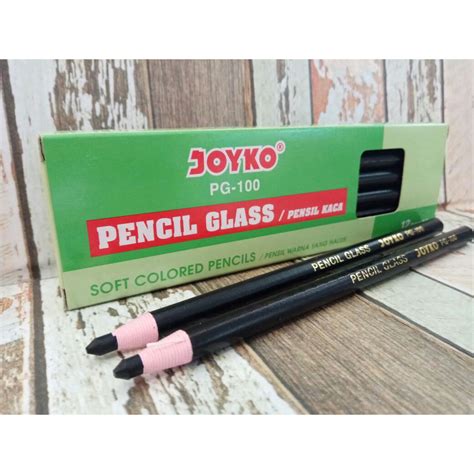 Jual Pencil Glass Pensil Kaca Joyko Pg 100 Hitam Per Pack Shopee