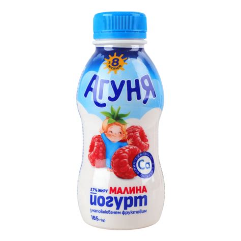 Йогурт 2.7% для детей от 8мес Малина Агуня п/бут 185г Агуня ...