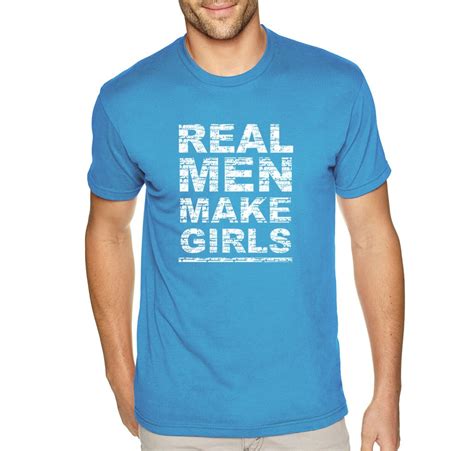 Mens Real Men Make Girls Dad Life Fathers Day Crewneck T Shirt Funny T Ebay