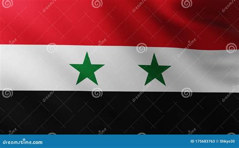 Gran Bandera De Siria Fondo De Pantalla Completa En El Viento Stock De