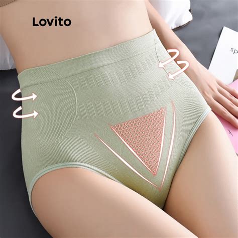 Kol S Pick Lovito Casual Plain Basic High Waist Buttock Lift Briefs