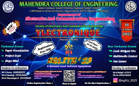 Eglitz23 Mahendra College Of Engineering Ece Technical Symposium Salem