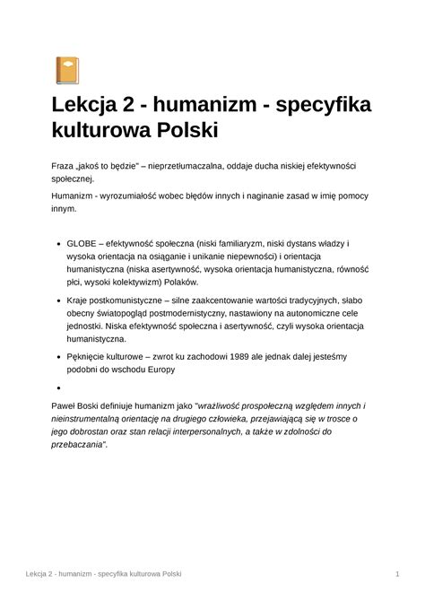 ćwiczenia kulturowa 7 Notatki z modułów e learningowych Lekcja 2