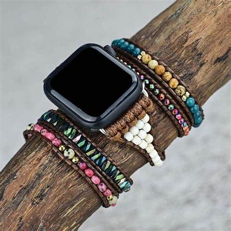 《bar Watchband》สายรัดข้อมือหินธรรมชาติสำหรับสายคาด Watch 7 6 5 4 Se 38