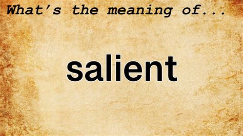 Salient Meaning Definition Of Salient Youtube