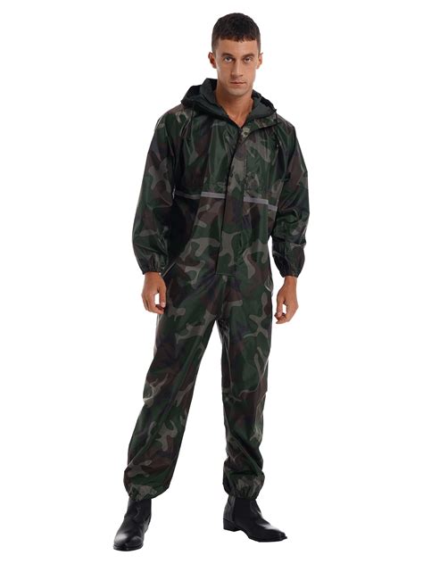 XUNZOO Men's Full Body Waterproof Rain Suit Lightweight Windproof One