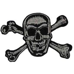 patche écusson tête mort skull patch brodé hotfix applique rocker