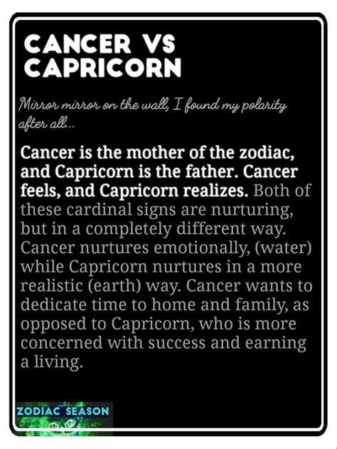 Cancer Vs. Capricorn | Capricorn and cancer, Cancer zodiac facts, Cancer zodiac compatibility