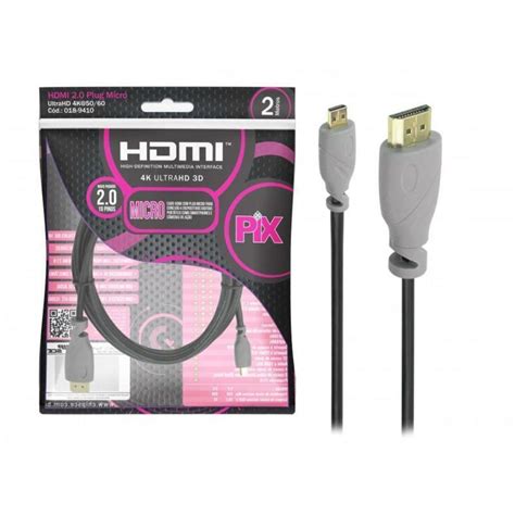 Cabo Mini HDMI X HDMI 2 0 Pix Ultra HD 4K 3D HDR 5 Metros 018