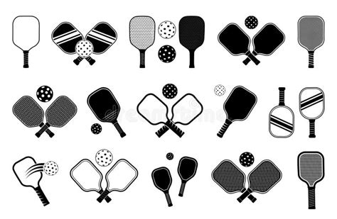 Pickleball Paddles With Balls Symbol Icon Vector Illustration