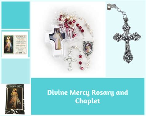 Divine Mercy Chaplet Pamphlet Divine Mercy Prayer Card and Rosary Beads ...