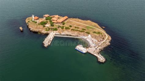 Aerial View Of Saint Anastasia Island In Burgas Bay Bulgaria Stock