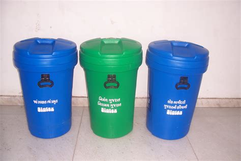 Plastic Cylindrical Waste Bins with Closed Lids, | ID: 4866513562