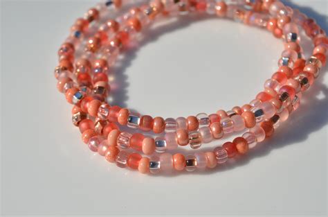 Rose Garden Pink Boho Style Seed Bead Stretch Layering Bracelet Set Of