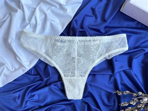 White Lace Panties White Mesh Panties Bridal Panties Lace Lingerie