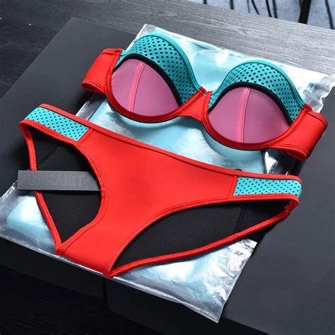 Ap Neoprene Bikini Women Hollow Swimwear Women Biquini Print