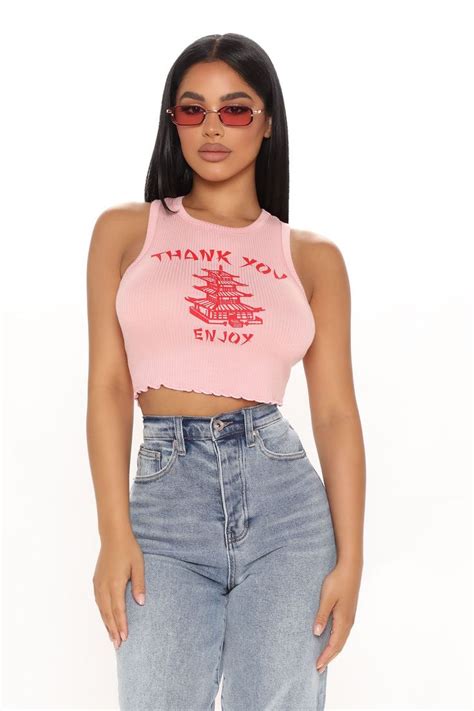 Womens Thank You Enjoy Tank Top Combo In Pink Size Medium By Fashion Nova Fashion Fashion