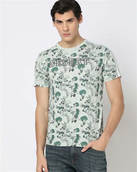 Buy Floral Print Slim Fit T Shirt Online At Best Prices In India Jiomart