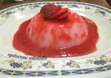 Resep Pudding Susu Nutrijell Strawberry Dengan Fla Strawberry Segar