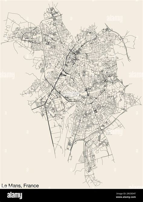 Street Roads Map Of Le Mans France Stock Vector Image And Art Alamy