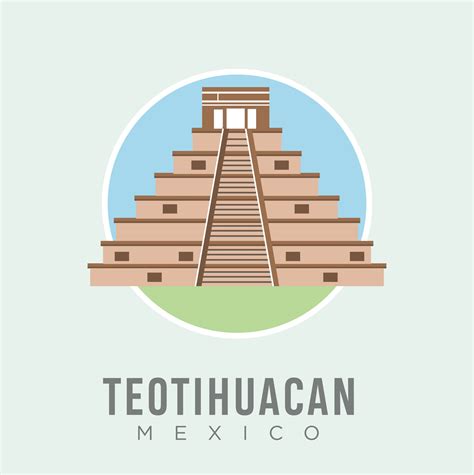 The Teotihuacan Pyramids In Mexico Design Vector Stock Illustration