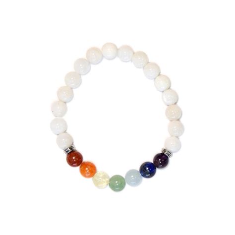 Bracelet Chakras Pierre De Lune Perles Mm Omsa Chakra Fr