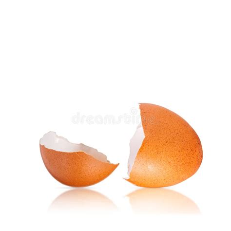 Eggshell Isolated On White Background Isolated Broken Eggshell Stock