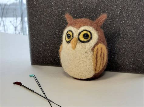 Owl Needle Felting Kit For Beginners Diy Craft Kits Etsy