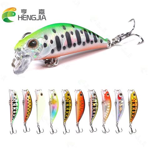 HENGJIA Minnow Fishing Lure Laser Hard Artificial Bait 3D Eyes 5cm 5g