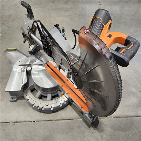 AS IS RIDGID 15 Corded 12 In Dual Bevel Sliding Miter Saw With LED