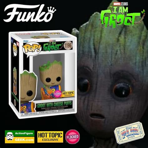 Groot With Cheese Puffs Funko Pop Flocked Marvel I Am Groot