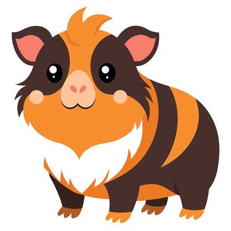 English Crested Guinea Pig Stands Kawaii Vector Art At Vecteezy