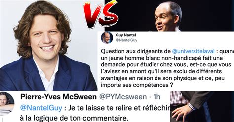 Une Guerre Clate Entre Guy Nantel Et Pierre Yves Mcsween Sur Twitter